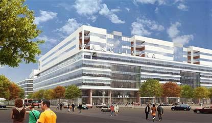 bebyggelse på andra sidan Solnavägen inom ramen för projekt Nya Karolinska.