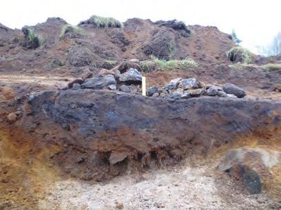 ARKEOLOGISK RAPPORT 2016:08 9 Härd A1017 Härden framkom redan under utredningen. Den mätte 2 meter i diameter och var 0,3 meter djup.