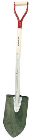 Trädgårdsspade Ergonomi-serien Halvrund modell Blad - bredd/längd 195x285 mm Total längd 1250 mm Vikt per st 2000 g.