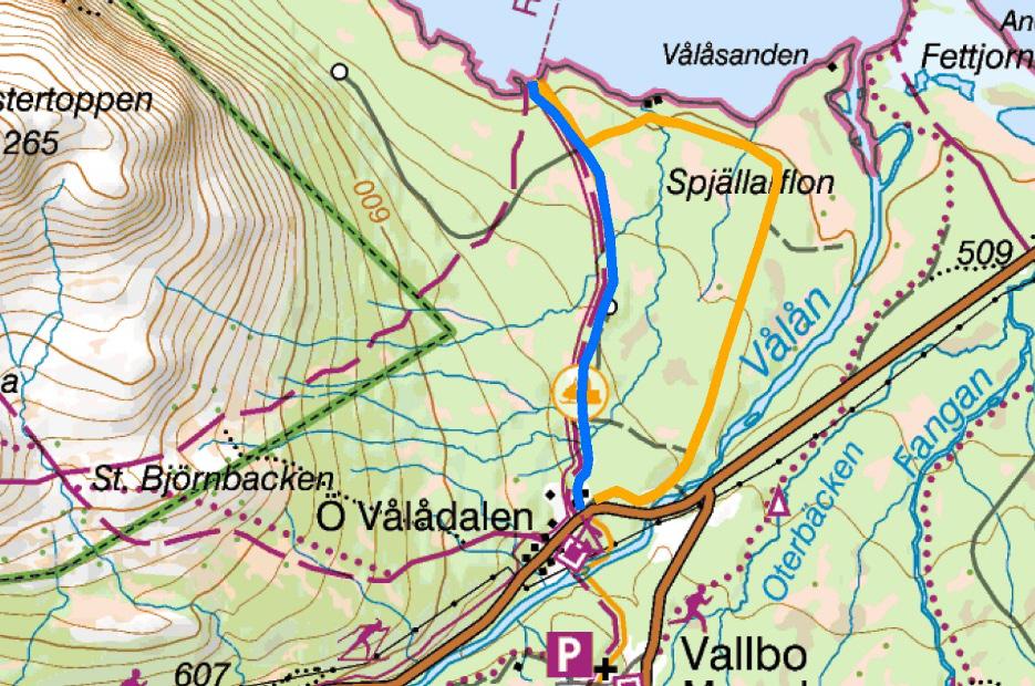 ÖSTRA VÅLÅDALEN-OTTSJÖN Möjligheten att separera skid- och skoterleden mellan Östra Vålådalen och Ottsjön bör undersökas (se figur 17).