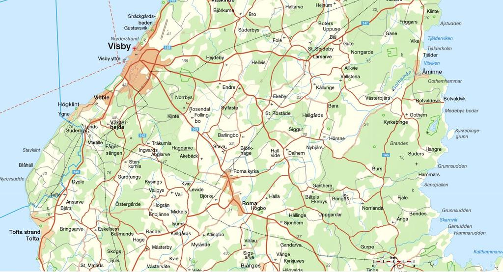 Platsen för undersökningen ett par mil söder om Visby, här markerad med en ring.