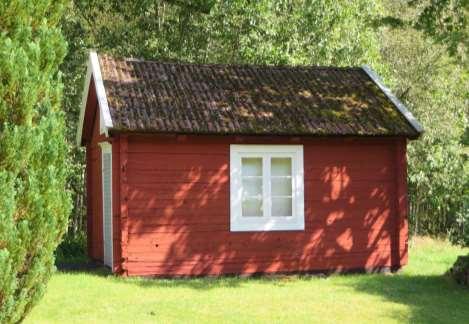 en äldre timrad bod.