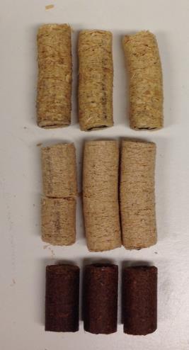 Figur 9 visar att tillsättningen av lignin och cellulosa resulterar i något mindre fuktupptagningsförmåga hos samtliga pellets. 18 16 14 12 10 8 6 4 2 0 1 30 Tid (h) Figur 9.