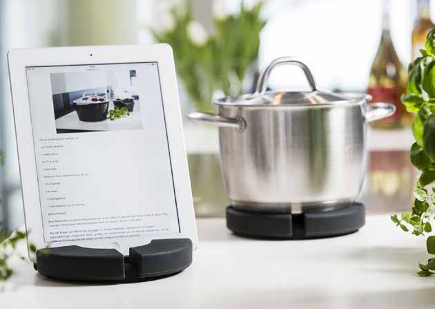 Cook n read grytunderlägg/hållare för surfplatta, grå Silikon. Smart och smidig hållare för surfplatta.