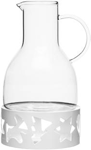 Glöggkanna med värmare, vit Glas/metall. En dekorativ glöggkanna i klassisk form med värmare av metall. Fin att ställa fram på bordet när gästerna kommer. Art.