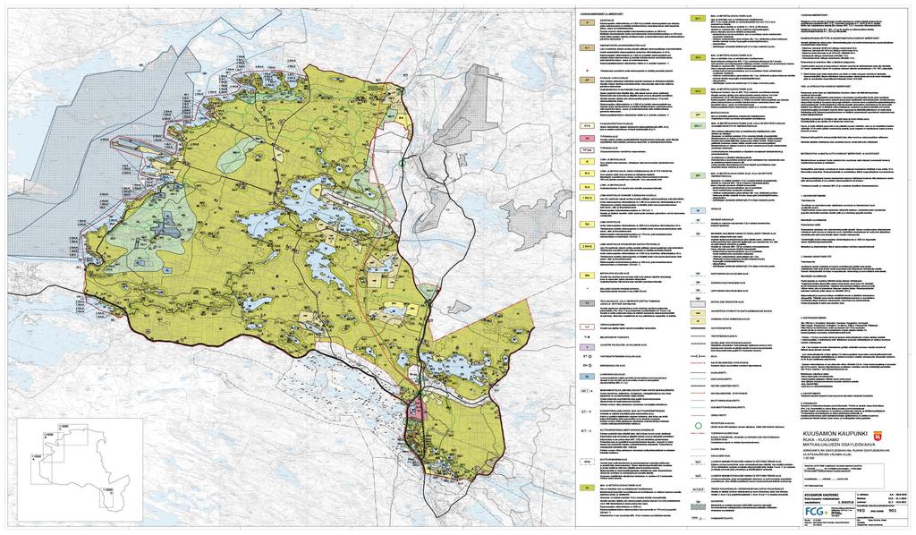 Exempel på generalplan Karta Planbeteckningar och -bestämmelser - Beteckning, t.ex.