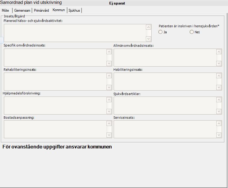Samordnad plan vid utskrivning respektive parts flik