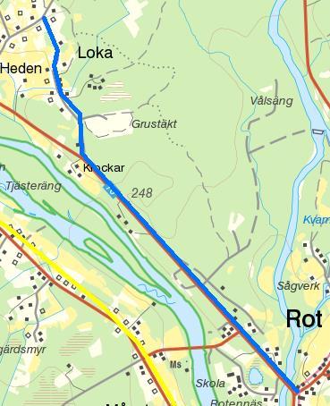Kommun Från ort Till ort Sträcka Längd