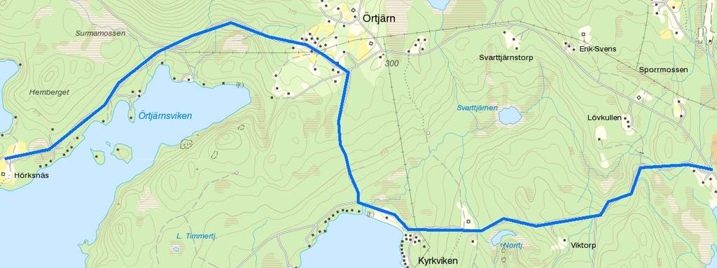 Kommun Från ort Till ort Sträcka Längd