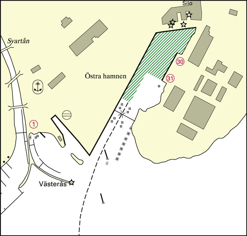 Bilaga 5 Västerås hamnar (Djuphamnen och Östra hamnen) forts. Får ej användas för navigering.