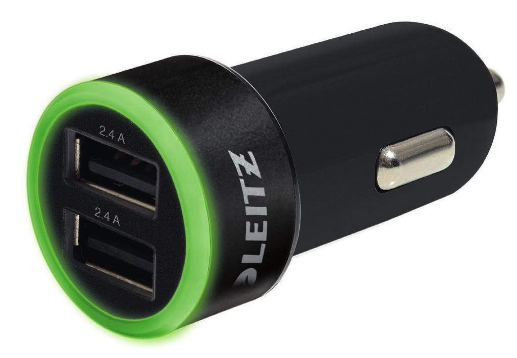 129:- Ord.pris 189:- Billaddare Universal Leitz Complete - billaddare med två USB-portar.