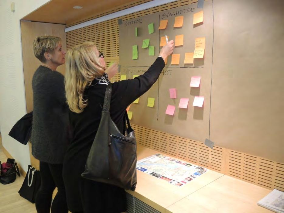 Figur 6: SWOT-analys för projektet Chalmers Campus Johanneberg i Göteborg. Betatesterna gav även värdefull information till det nordiska ramverket för hållbar stadsutveckling.