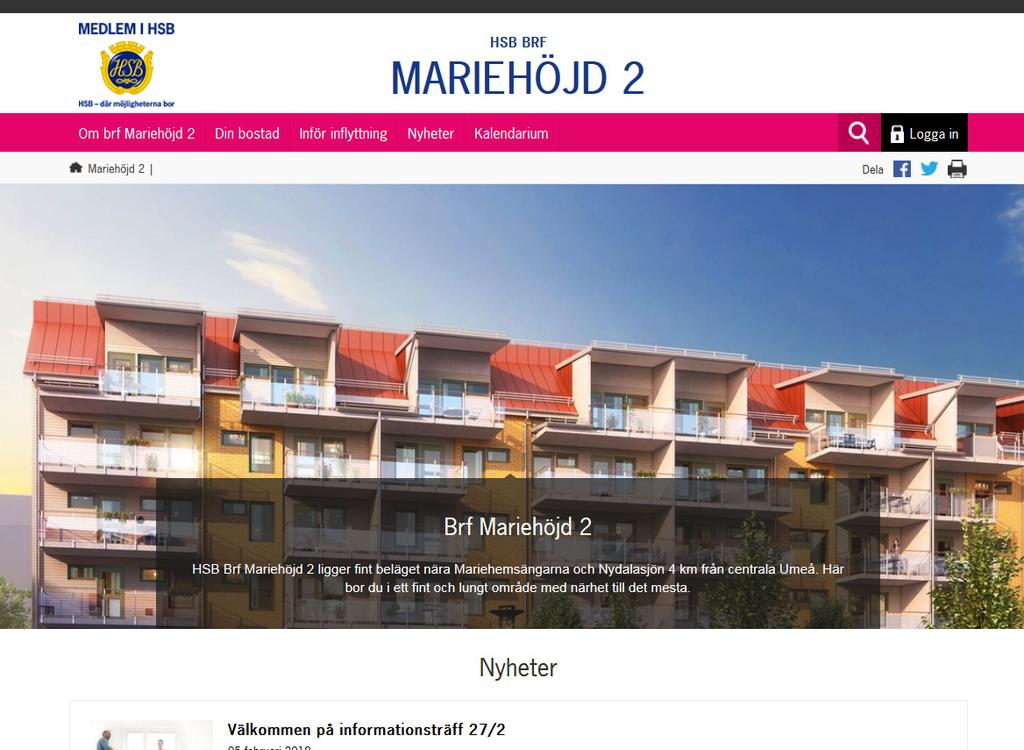 BRF MARIEHÖJD 2 HEMSIDA
