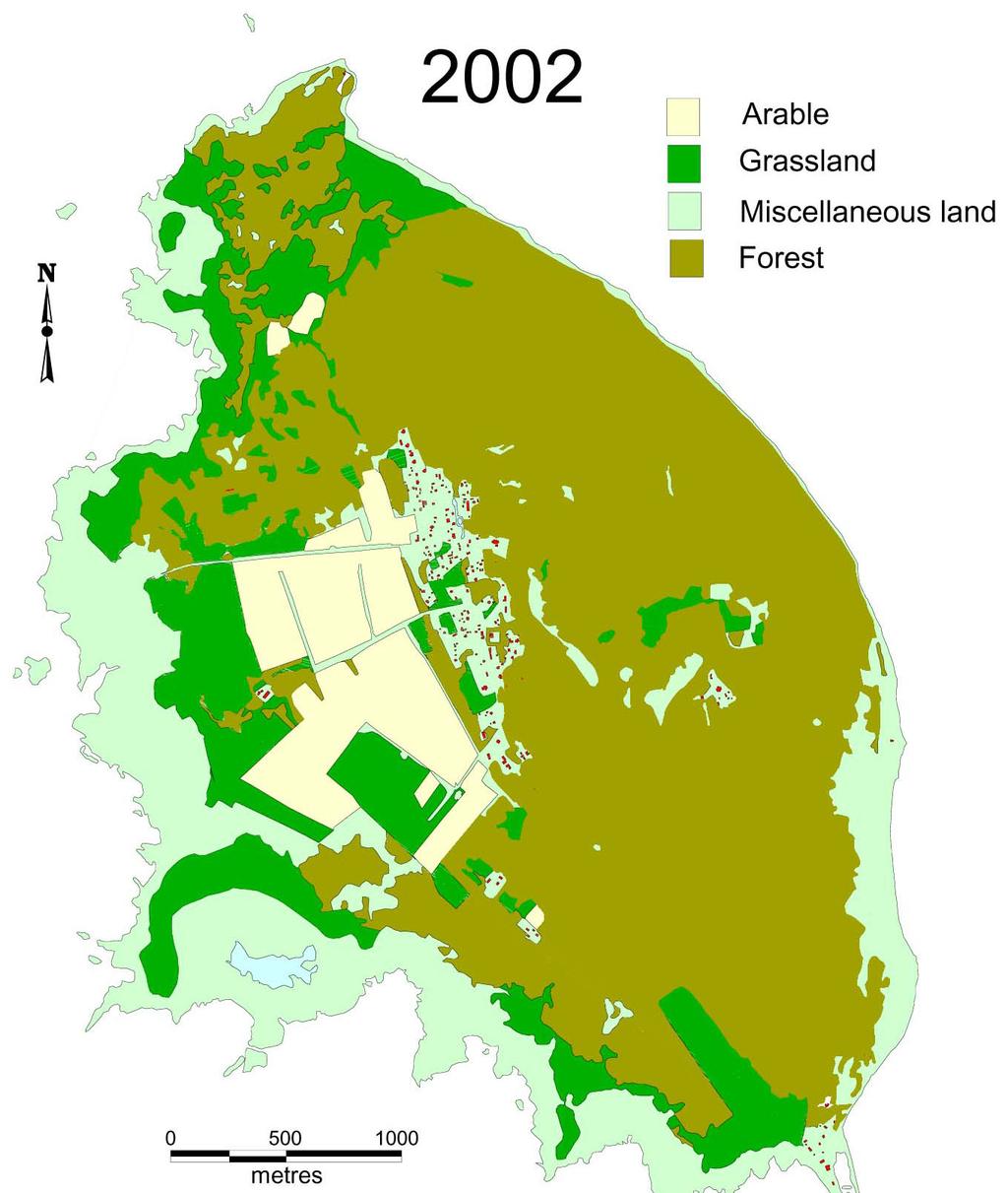 1871. aasta kaardilt (joon. 6) on näha, et põllumaad künti juurde saare keskosast küla idapoolse osa suunas. Haritava maa pindala on 1688. aastaga võrreldes jäänud samaks.