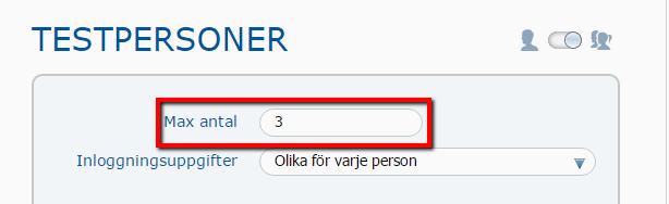 Du kan nu ange det maximala antalet personer som kan