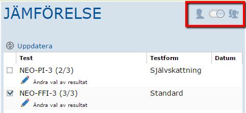 Klicka på grupplägessymbolen, som är markerad i bilden, så att knappen flyttas till höger (från Individuellt läge