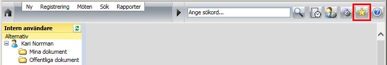 1. När du vill spara vyn som du befinner dig i som en favorit så klickar du på knappen Favoriter. 2. Välj Lägg till i favoriter i menyn som visas. 3.