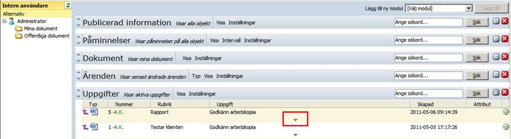 17.19 Fastställ och skapa arbetskopia För att kunna modifiera ett dokument som har blivit fastställt och som har fått