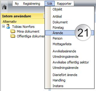 Se kap Sök objekt för mer information om hur man använder Platinas