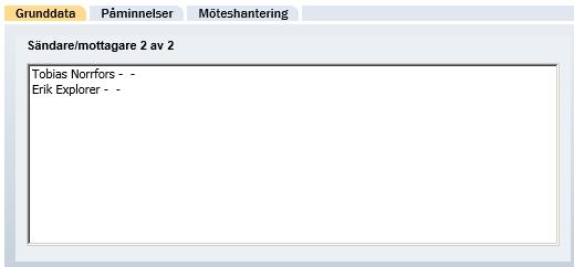 När du klickar på en person i ovanstående lista, visas samtliga tillgängliga uppgifter om den här personen på Grunddata-fliken.