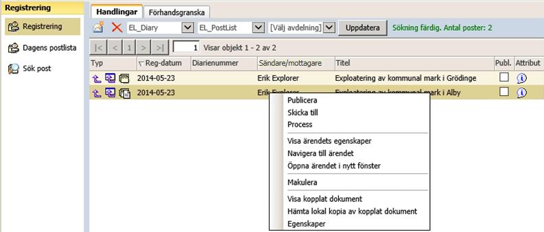 20.7.2 Hämta lokal kopia av kopplat dokument Gör så här: 1.