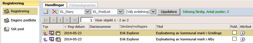3. Klicka på ikonen Ta bort handling. 4. Klicka på OK för att bekräfta i nästa dialogruta.