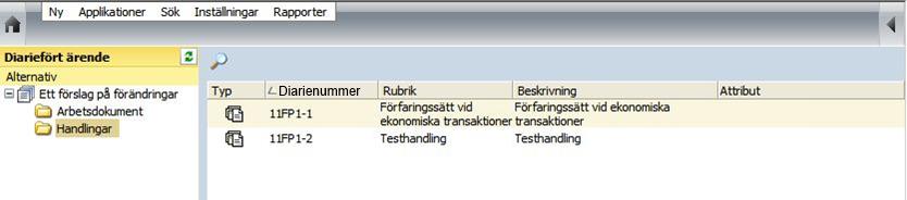 För mer information om menyraden Översikt, Ärendekortsinfo, Anteckningar finns att läsa i kapitel Skapa nytt diariefört ärende. 1.