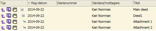 Resultatet av kopplingen beror på följande villkor: om handlingen som du vill koppla bilagan till är diarieförd eller inte.