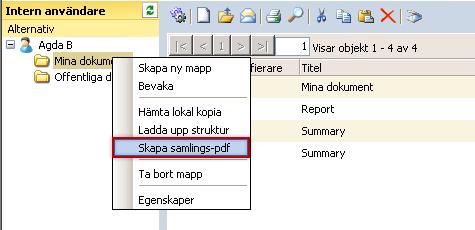 2.6.8 Konvertera en mapp till PDF Du kan konvertera en mapps samtliga dokument och e-postmeddelanden (och även genvägar) till en samlings-pdf.