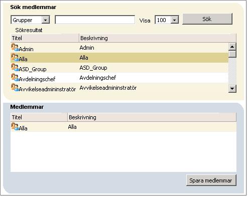 23.5 Publicera favoritsökningar Du kan dela ut dina favoritsökningar till andra personer och grupper (se avsnitt 23.1 Standardsökning för information om att spara en favoritsökning).