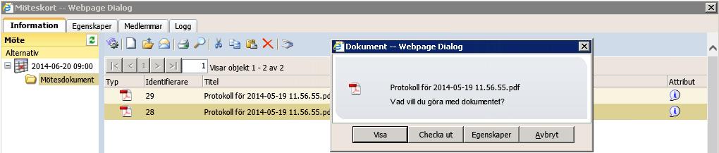 Obs: Ett justerat protokoll kan skapas i flera steg. Det kan t.ex. finnas paragrafer som justeras omedelbart, vilket gör att man bara vill inkludera just den justerade paragrafen i protokollet.