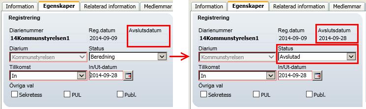 När ärendet är sparat blir de övriga flikarna tillgängliga 27.3.1.