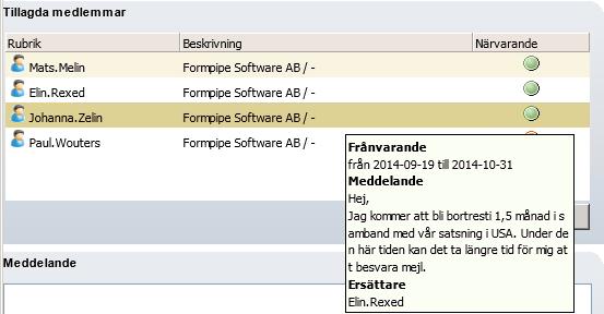 Om du högerklickar på en grupp eller distributionslista, kan du