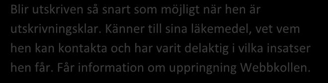 Utskrvnng Grönt spår Patent Får skrftlg nformaton: Vårdsammanfattnng Läkemedelslsta, Patentnformaton Lfecare SP samt får med sg ev.