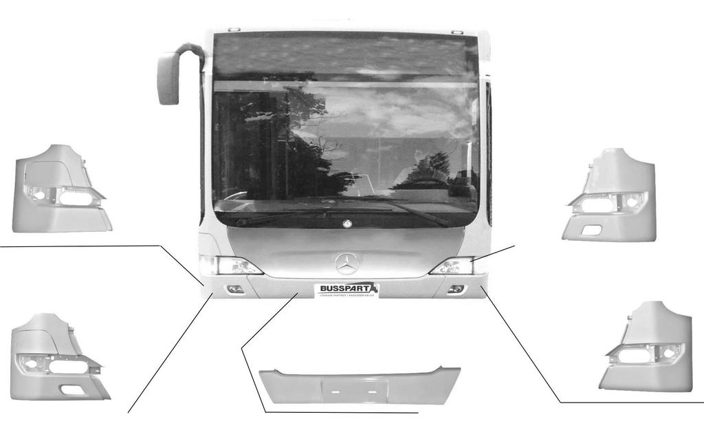 KAROSSERIDETALJER MB Citaro Facelift Höger Lampsarg Fram m/lucka O530HLF3 Vänster Lampsarg Fram m/extraljus