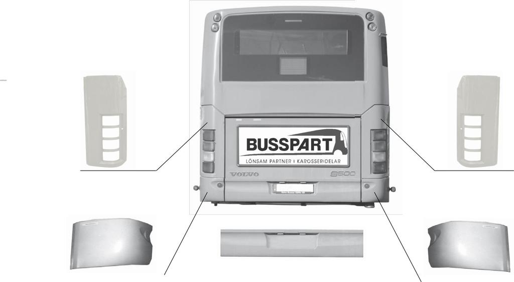 KAROSSERIDETALJER VOLVO 8500 FL Vänster Lampsarg Bak V8500FL-VLB Höger Lampsarg Bak V8500FL-HLB