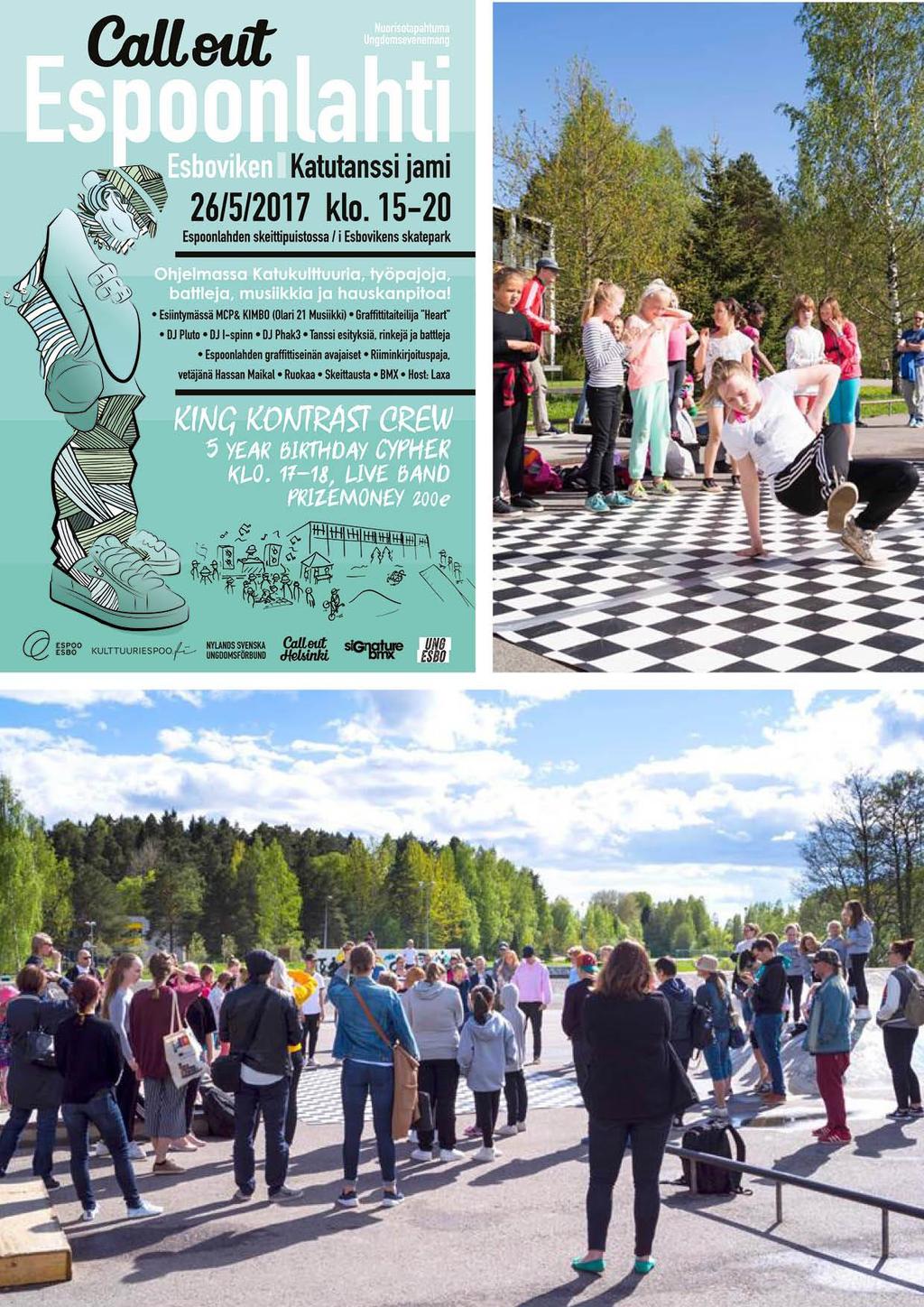 Breakdance På initiativ av ungdomar i Breakdancegruppen KingKontrastCrew var NSU en av arrangörerna för evenemanget Call Out Esboviken, ett gratis HipHop evenemang med uppträdanden, workshops och