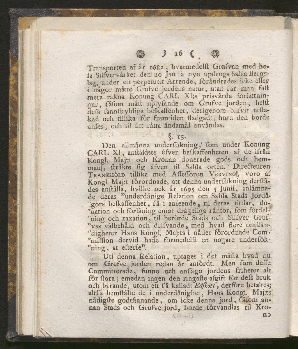Transporten af år 1682, hvarmedelft Grafvan med he la Silfvervårket den 20 Jan.