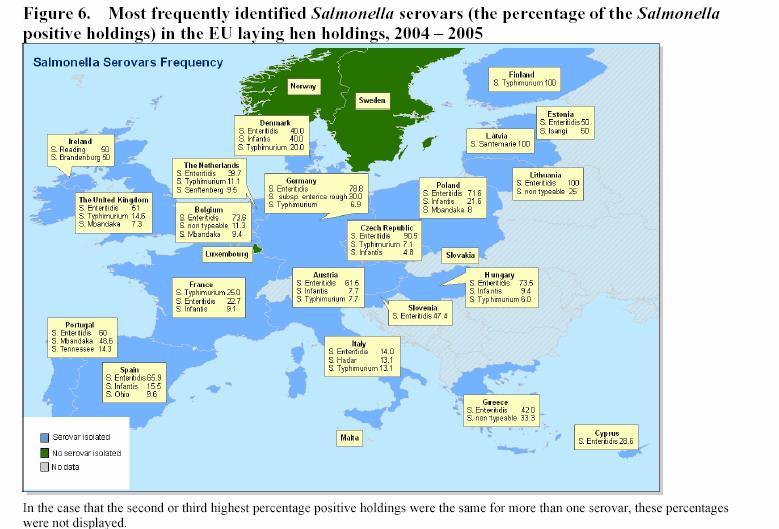 S. Typhimurium Övriga 35 3 25 2 15 1 5 Förekomst av salmonella i värphönsflockar Salmonella i värphönsflockar 1973 1974 1975 1976 1977 1978 1979 198 1981