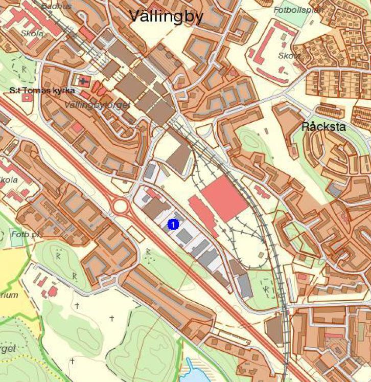 Vällingbydepån med exponerings/skyltläge mot Bergslagsvägen (länsväg 275).