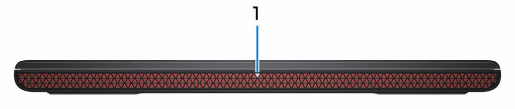 Vyer Framsida 1 Ström-/batteristatuslampa/hårddiskaktivitetslampa Indikerar status för batteriladdning eller hårddiskaktivitet.