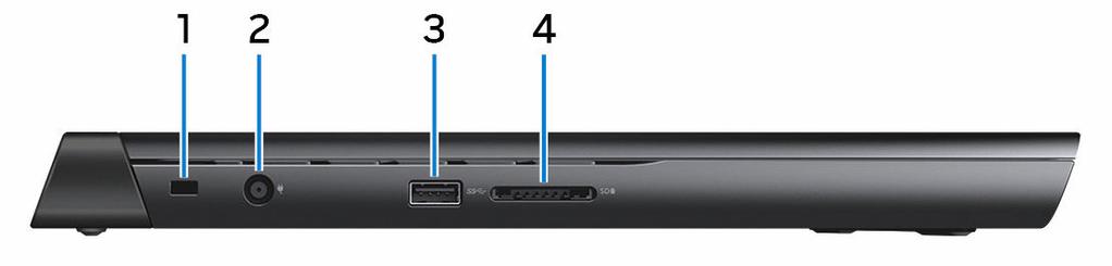 Indikator för hårddiskaktivitet Lyser när datorn läser från eller skriver till hårddisken. Kort för ström/batteristatuslampa Indikerar status för ström och batteriladdning.