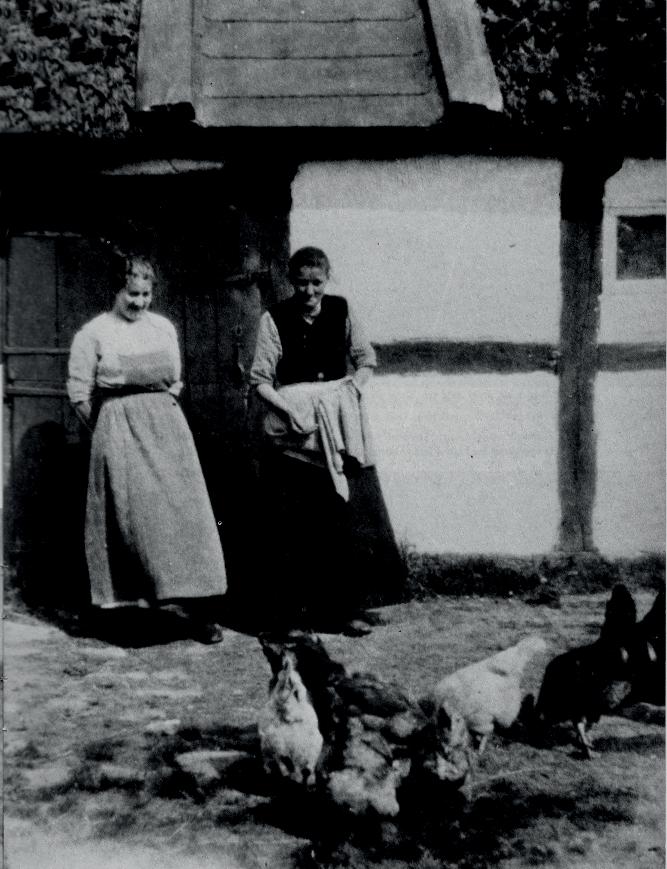 Fotografi från omkring 1910 vilket visar norra dörren i östra längans gårdsfasad. Originalbilden visar att den dörr som fanns vid denna tid hade ett något annat utseende än den dörr som nu renoverats.