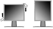 Liggande/stående lägen LCD display-skärmen kan användas i både liggande och stående läge.