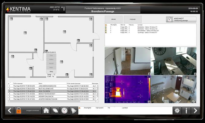 Till exemel kan WideQuick automatiskt välja in aktuell vy och visa relevant larmunkt vid ett larm och samtidigt visa både livevideo och inselad video