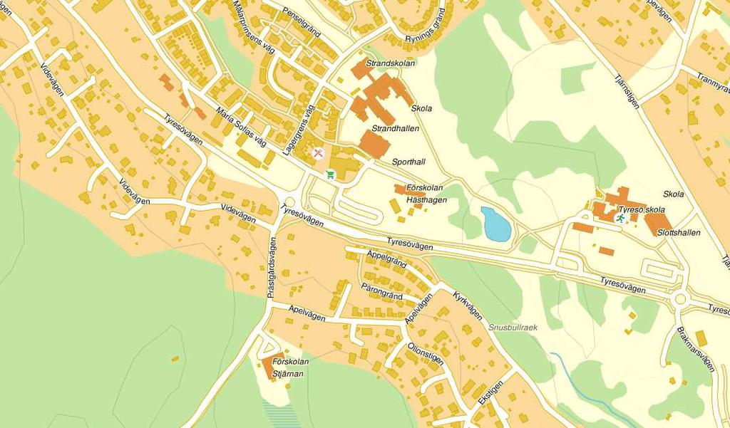 1 Inledning och syfte Wallenstam avser att bebygga planområdet Apelvägen i Tyresö kommun, se Figur 1-1 och Figur 1-2. Byggnationerna omfattar ett flertal bostadshus med mellan tre till sju våningar.