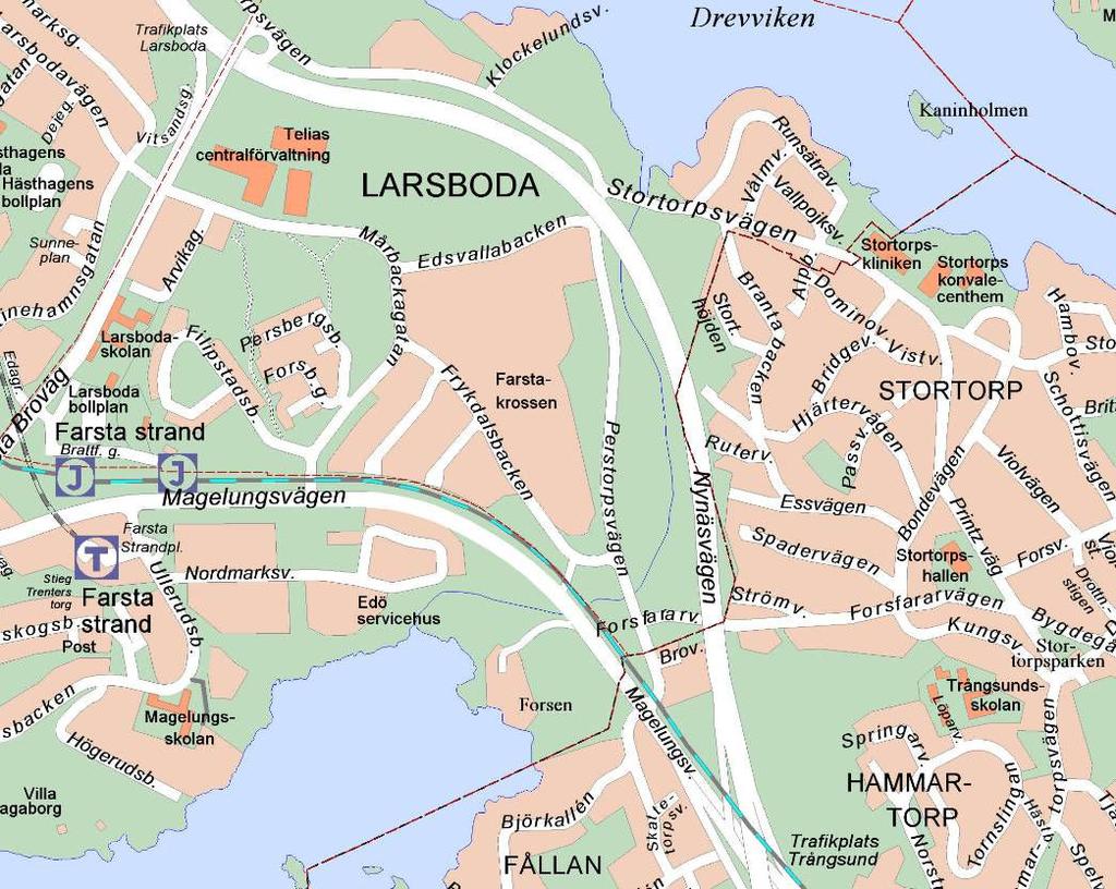 Forsån Magelungen Översiktskarta, planområdets läge TIDIGARE STÄLLNINGSTAGANDEN Översiktsplan Området utgör verksamhetsområde i översiktsplanen, Öp 99, samt utställningsförslaget till ny