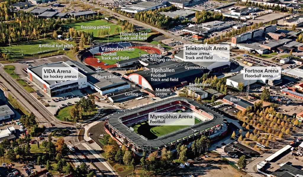 4. Arenastaden Arenastaden är ett fantastiskt idrottsområde med 14 arenor för elit och bredd. Här finns ett centrum för idrott, utbildning, ledarskap och evenemang som är unikt i sitt slag.