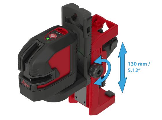 adaptern Twist 250. Vrid lasermätaren 250 runt lodpunkten och ställ in den vertikala linjen.