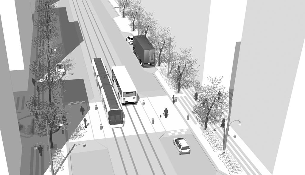 Riktlinjer Stora badhusgatan & förbindelsestråken Stadsmässiga väggar längs gatan, modern stenstad Gaturummets utformning utgår från den mänskliga skalan, t.ex.